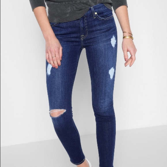 7 For All Mankind Skinny Distressed Size 25 - Picture 1 of 2